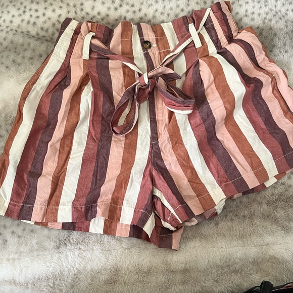 Madewell Rainbow Stripe paperbag short - Picture 4 of 9